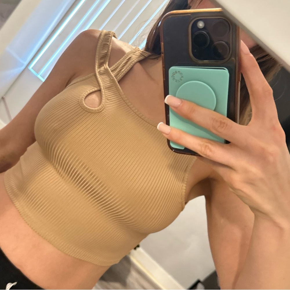 Revolve tan crop top